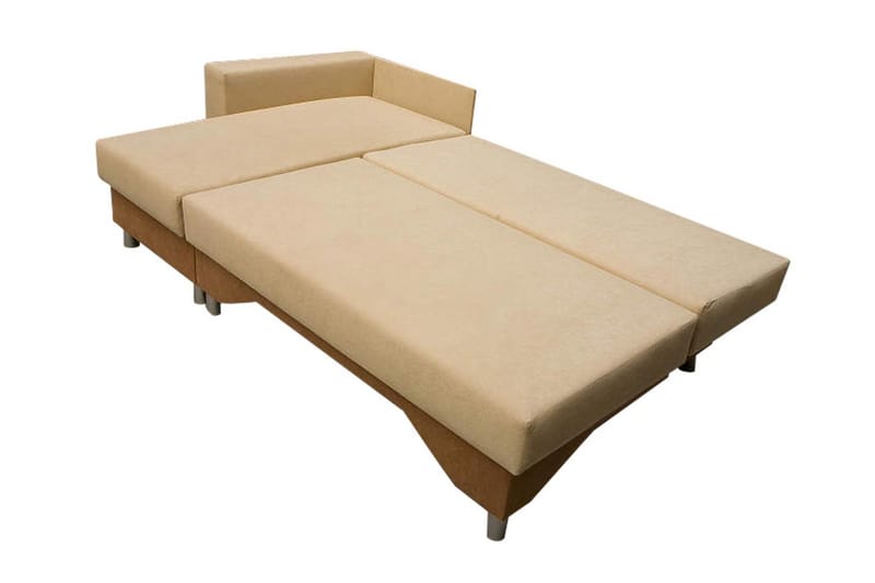 Divanbäddsoffa Tom 215x133x72 cm - Beige/Brun/Vit - Sammetssoffa - Bäddsoffa divan