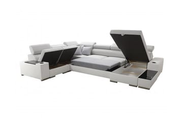 Divanbäddsoffa Perseo 358x282x95 cm - Grå/Vit - Möbler - Soffa - Bäddsoffa - Bäddsoffa divan
