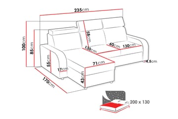 Divansoffa Dung Vändbar - Brun - Möbler - Soffa - Bäddsoffa - Bäddsoffa divan