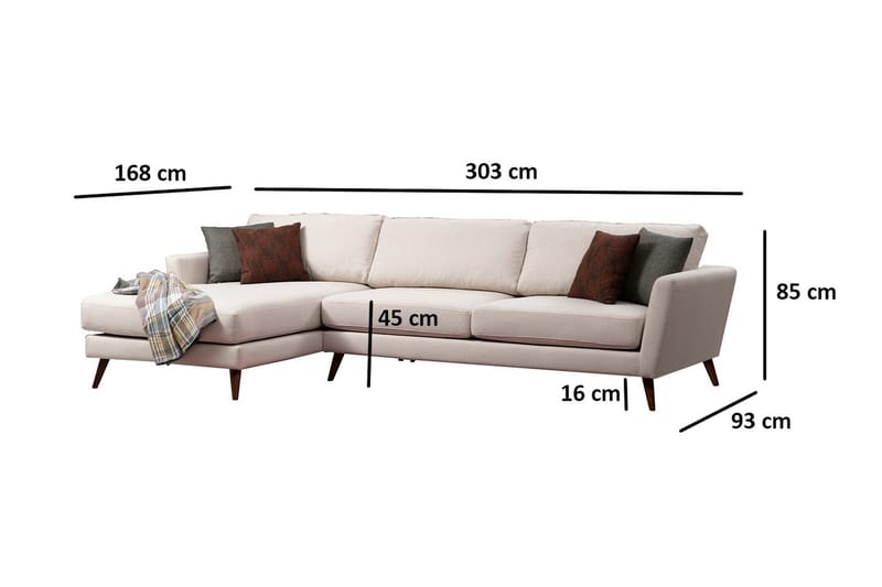 Divansoffa Santpedor - Beige - Bäddsoffa divan