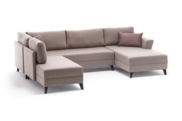 Eriska U-bäddsoffa - Beige - Möbler - Soffa - Bäddsoffa - Bäddsoffa divan