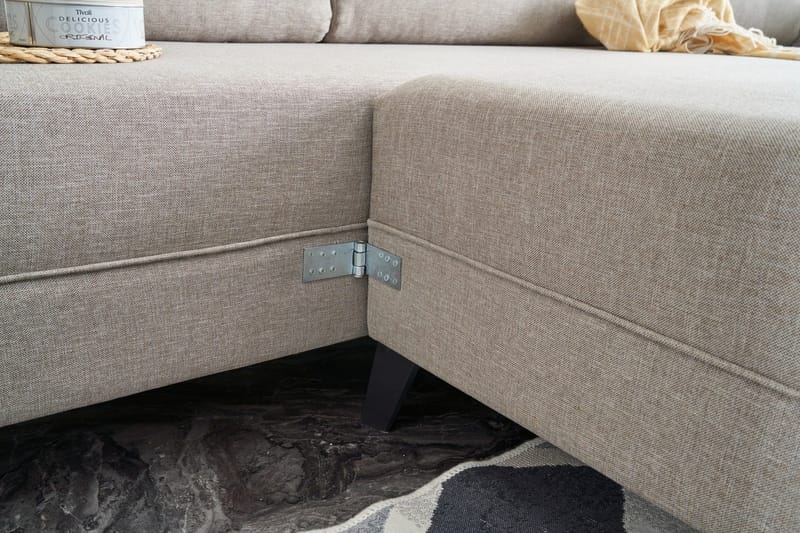 Eriska U-bäddsoffa - Beige - Möbler - Soffa - Bäddsoffa - Bäddsoffa divan