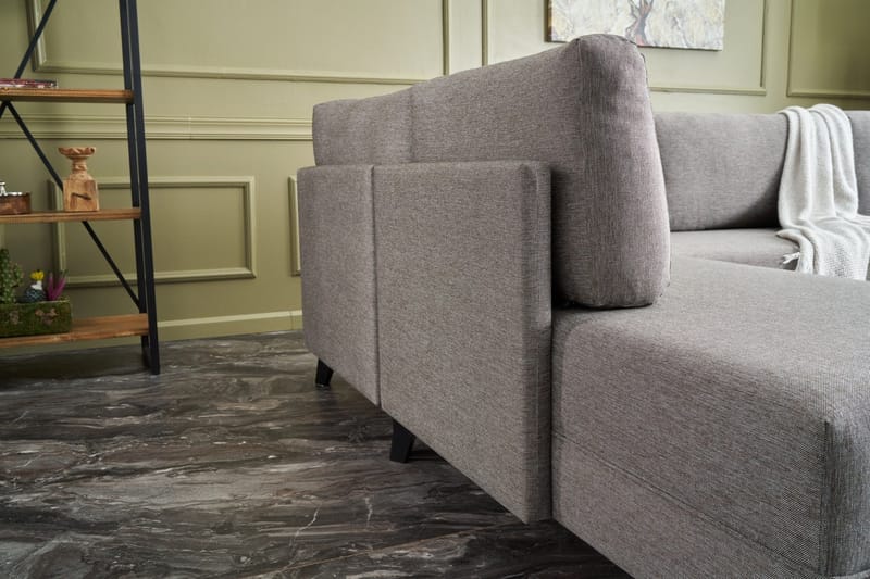 Eriska U-bäddsoffa - Brun/Svart - Möbler - Soffa - Bäddsoffa - Bäddsoffa divan