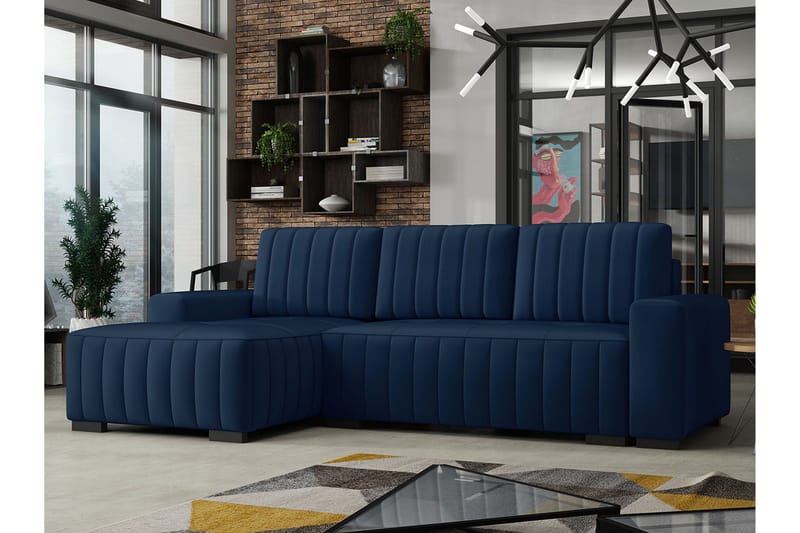 Esher 4-sits Bäddsoffa Vänster - Blå - Möbler - Soffa - Bäddsoffa - Bäddsoffa divan