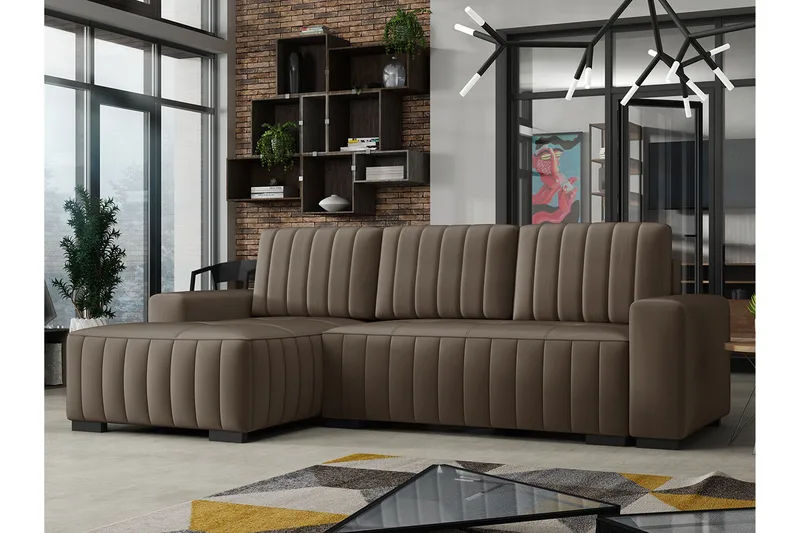 Esher Bäddsoffa Höger - Brun - Möbler - Soffa - Bäddsoffa - Bäddsoffa divan