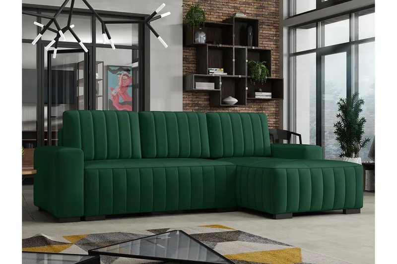 Esher Bäddsoffa Höger - Grön - Möbler - Soffa - Bäddsoffa - Bäddsoffa divan