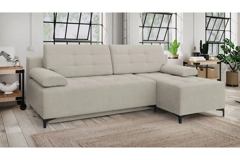 FABIO 4-sits Bäddsoffa Vänster - Beige - Möbler - Soffa - Bäddsoffa - Bäddsoffa divan