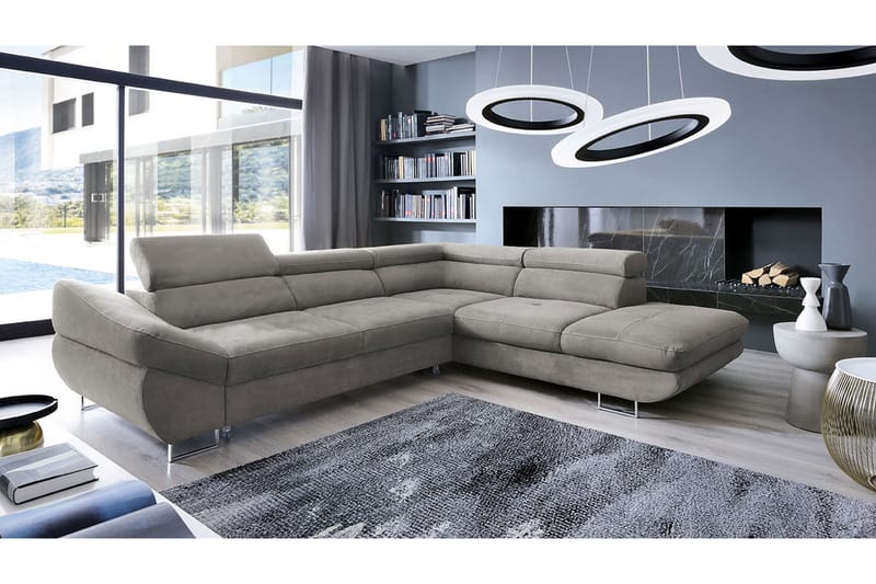 Fabio Divanbäddsoffa 280x235x88 cm - Grå - Möbler - Soffa - Bäddsoffa - Bäddsoffa längsbäddad