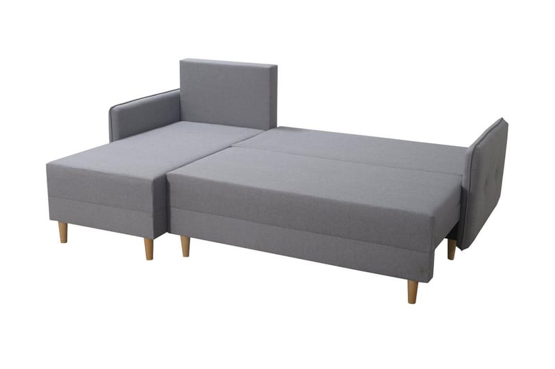 Fernisia 3-sits Vänster Hörnbäddsoffa med Förvaring i Tyg - Grå - Möbler - Soffa - Bäddsoffa - Bäddsoffa divan