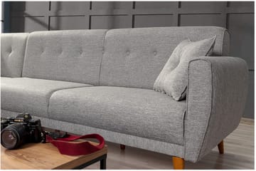 Gjoni Bäddsoffa med Divan Höger - Grå - Möbler - Soffa - Bäddsoffa - Bäddsoffa divan