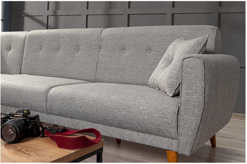 Gjoni Bäddsoffa med Divan Höger - Grå - Möbler - Soffa - Bäddsoffa - Bäddsoffa divan