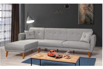 Gjoni Bäddsoffa med Divan Höger - Grå - Möbler - Soffa - Bäddsoffa - Bäddsoffa divan