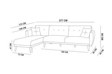 Gjoni Bäddsoffa med Divan Höger - Vit - Möbler - Soffa - Bäddsoffa - Bäddsoffa divan
