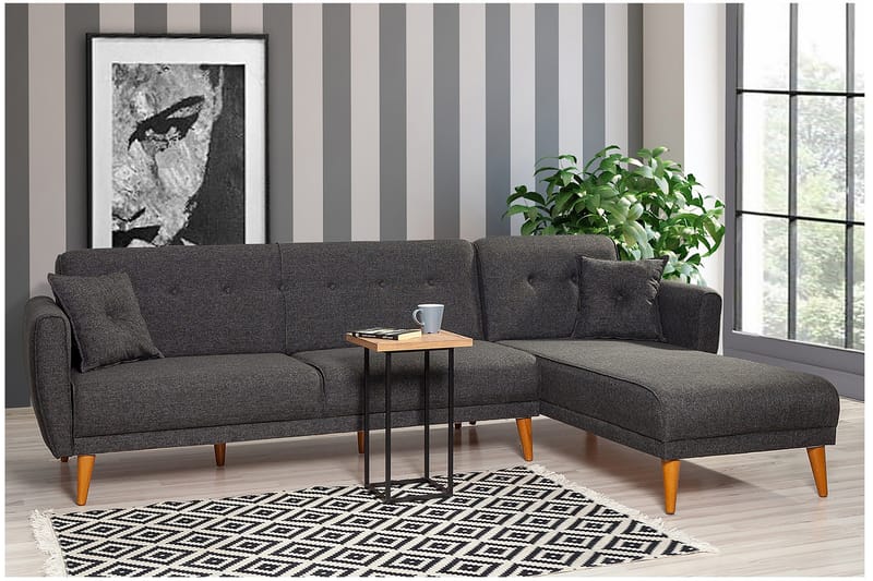 Gjoni Bäddsoffa med Divan Vänster - Grå - Möbler - Soffa - Bäddsoffa - Bäddsoffa divan
