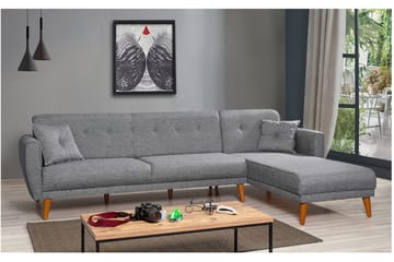 Gjoni Bäddsoffa med Divan Vänster - Grå - Möbler - Soffa - Bäddsoffa - Bäddsoffa divan
