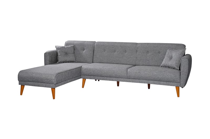 Gjoni Bäddsoffa med Divan Vänster - Grå - Möbler - Soffa - Bäddsoffa - Bäddsoffa divan