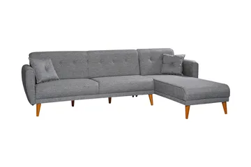 Gjoni Bäddsoffa med Divan Vänster - Grå - Möbler - Soffa - Bäddsoffa - Bäddsoffa divan