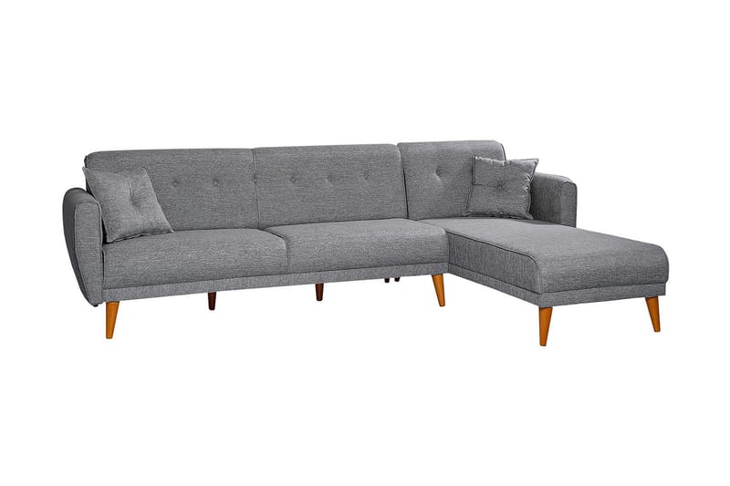 Gjoni Bäddsoffa med Divan Vänster - Grå - Möbler - Soffa - Bäddsoffa - Bäddsoffa divan
