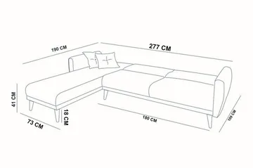 Gjoni Bäddsoffa med Divan Vänster - Grå - Möbler - Soffa - Bäddsoffa - Bäddsoffa divan
