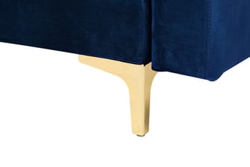 Hörnbäddsoffa Westerleigh Höger med Fotpall Sammet - Blå - Möbler - Soffa - Bäddsoffa - Bäddsoffa divan