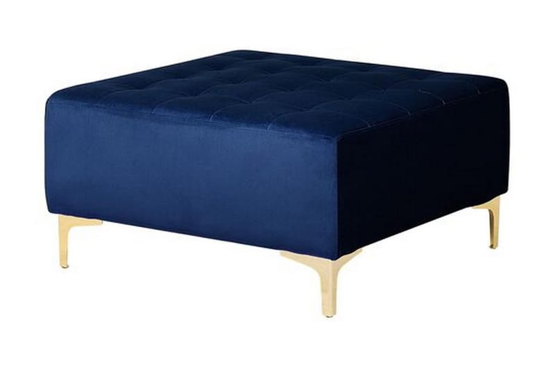 Hörnbäddsoffa Westerleigh Höger med Fotpall Sammet - Blå - Möbler - Soffa - Bäddsoffa - Bäddsoffa divan
