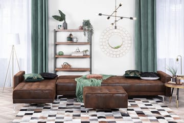 Hörnbäddsoffa Westerleigh Large Höger Konstläder - Brun - Möbler - Soffa - Bäddsoffa - Bäddsoffa divan