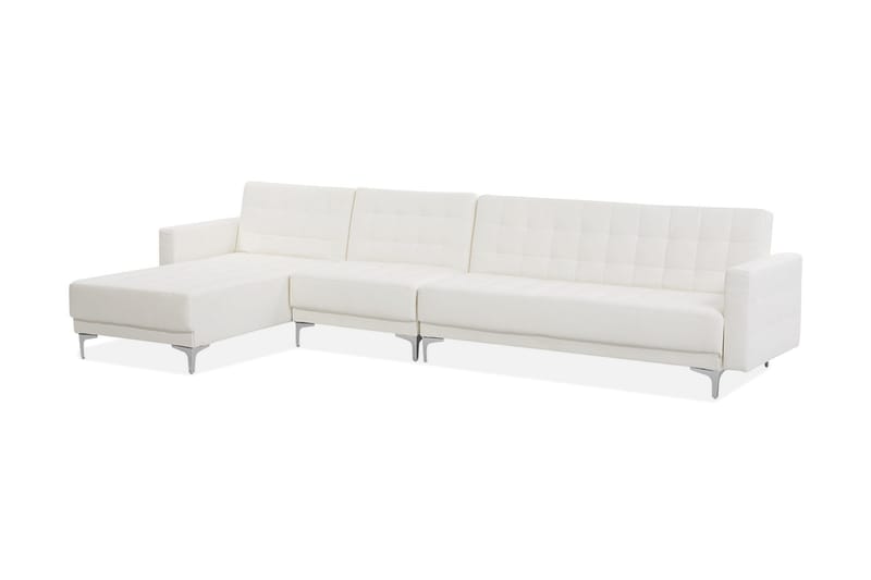 Hörnbäddsoffa Westerleigh Large Höger Konstläder - Vit - Möbler - Soffa - Bäddsoffa - Bäddsoffa divan