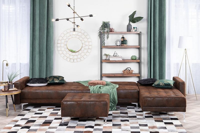 Hörnbäddsoffa Westerleigh Large Vänster Konstläder - Brun - Möbler - Soffa - Bäddsoffa - Bäddsoffa divan
