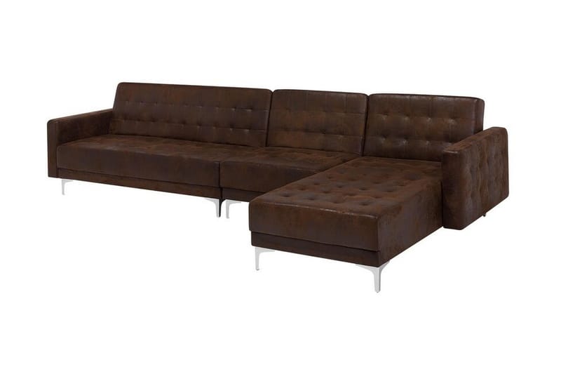 Hörnbäddsoffa Westerleigh Large Vänster Konstläder - Brun - Möbler - Soffa - Bäddsoffa - Bäddsoffa divan
