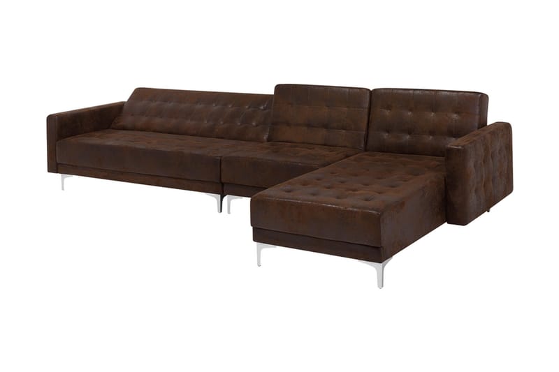 Hörnbäddsoffa Westerleigh Large Vänster Konstläder - Brun - Möbler - Soffa - Bäddsoffa - Bäddsoffa divan