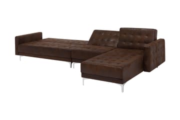 Hörnbäddsoffa Westerleigh Large Vänster Konstläder - Brun - Möbler - Soffa - Bäddsoffa - Bäddsoffa divan
