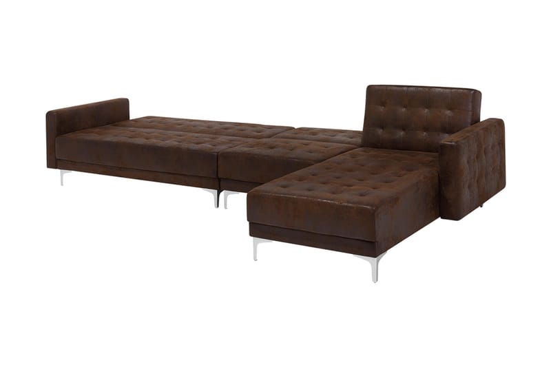 Hörnbäddsoffa Westerleigh Large Vänster Konstläder - Brun - Möbler - Soffa - Bäddsoffa - Bäddsoffa divan