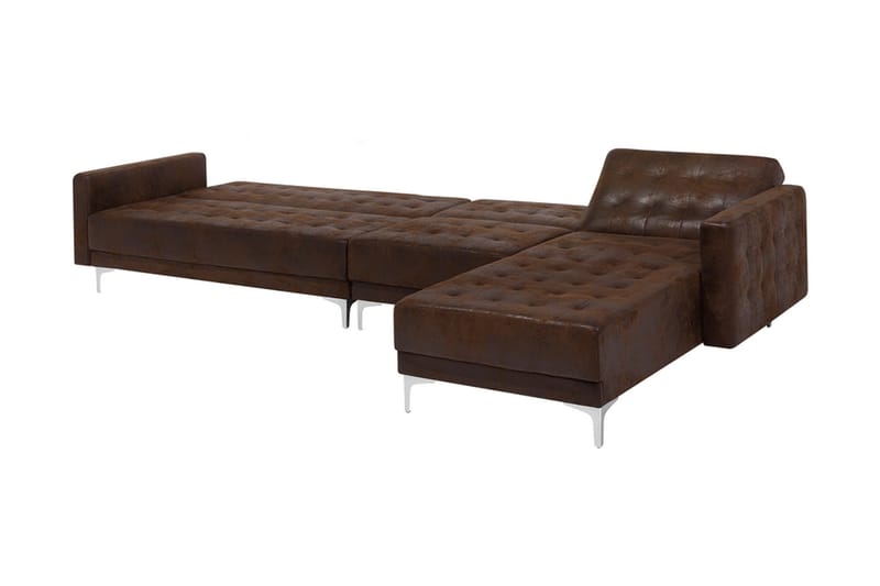 Hörnbäddsoffa Westerleigh Large Vänster Konstläder - Brun - Möbler - Soffa - Bäddsoffa - Bäddsoffa divan