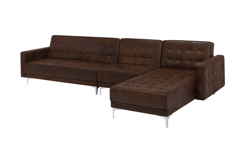 Hörnbäddsoffa Westerleigh Large Vänster Konstläder - Brun - Möbler - Soffa - Bäddsoffa - Bäddsoffa divan