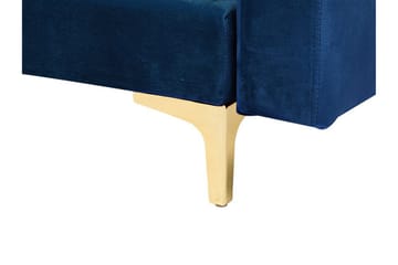 Hörnbäddsoffa Westerleigh med Fotpall Sammet - Blå - Möbler - Soffa - Bäddsoffa - Bäddsoffa divan