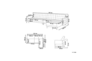 Hörnbäddsoffa Westerleigh Vänster Sammet - Blå - Möbler - Soffa - Bäddsoffa - Bäddsoffa divan