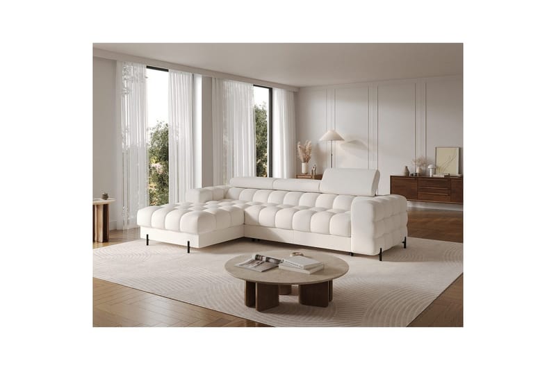 Hörnsoffa Eltap Felro 285x181x93 cm - Amore 01, Vit, Vänster - M öbler - Soffa - Bäddsoffa - Bäddsoffa divan