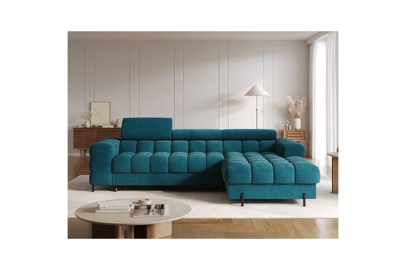 Hörnsoffa Eltap Felro 285x181x93 cm - Amore 40, Blå, Höger - Möbler - Soffa - Bäddsoffa - Bäddsoffa divan