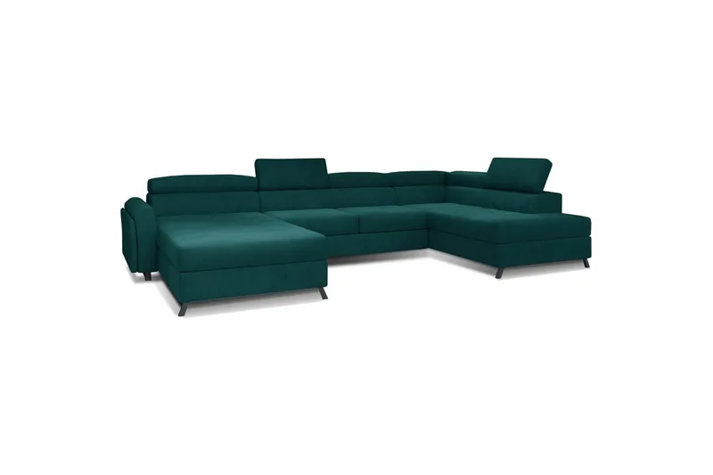 Hörnsoffa Eltap Josette 360x200x92 cm, Mat Velvet 75, Grön, Höger