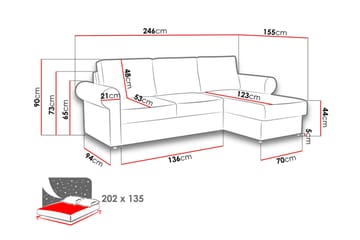Hörnsoffa Monaco - Mörkturkos - Möbler - Soffa - Bäddsoffa - Bäddsoffa divan