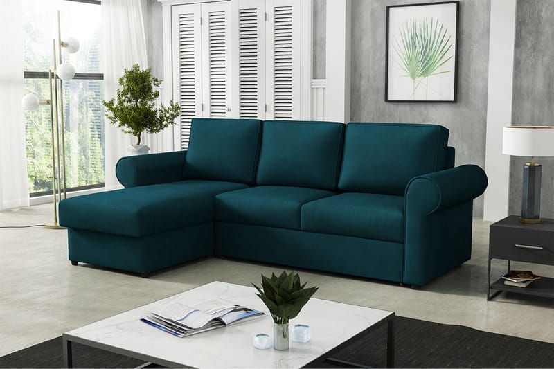 Hörnsoffa Monaco - Mörkturkos - Möbler - Soffa - Bäddsoffa - Bäddsoffa divan