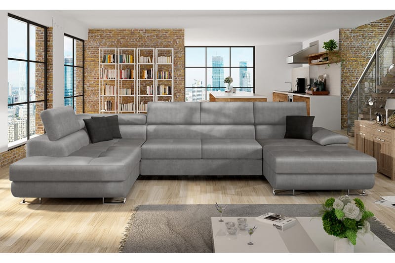 Hörnsoffa Oertel Vänster - Grå - Möbler - Soffa - Bäddsoffa - Bäddsoffa divan
