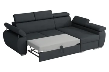 Halliday 2-sits Hörnsoffa Vänster Bäddbar med Förvaring i Tyg - Brun - Möbler - Soffa - Bäddsoffa - Bäddsoffa divan