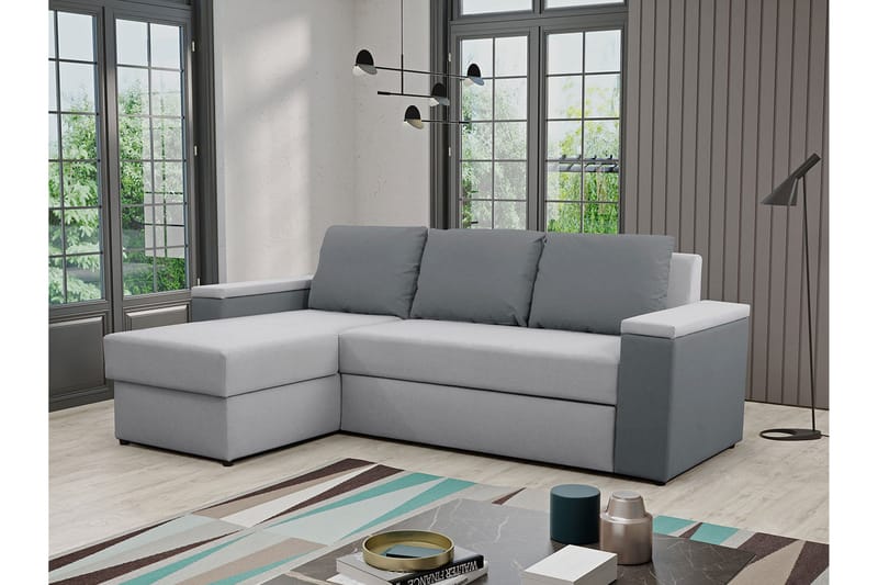 Herosa 3-sits Bäddsoffa med Divan med Förvaring - Grå - Möbler - Soffa - Bäddsoffa - Bäddsoffa divan