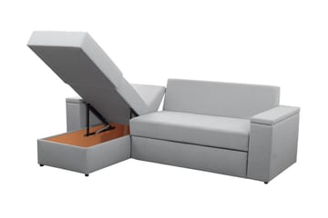 Herosa 3-sits Bäddsoffa med Divan med Förvaring - Grå/Rosa - Möbler - Soffa - Bäddsoffa - Bäddsoffa divan