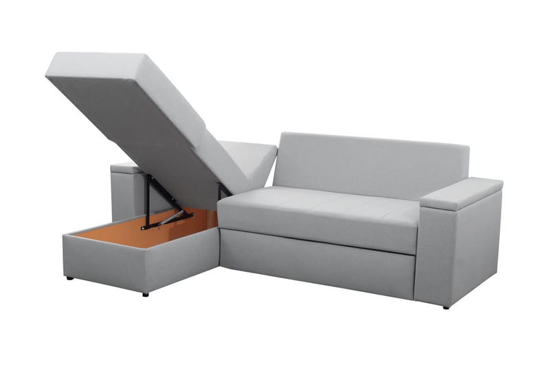 Herosa 3-sits Bäddsoffa med Divan med Förvaring - Ljusgrå - Möbler - Soffa - Bäddsoffa - Bäddsoffa divan