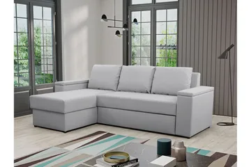 Herosa 3-sits Bäddsoffa med Divan med Förvaring - Ljusgrå - Möbler - Soffa - Bäddsoffa - Bäddsoffa divan