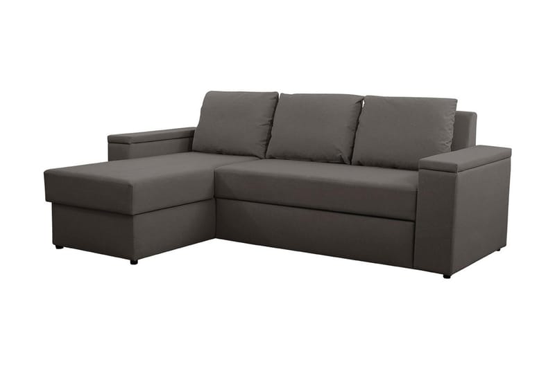 Herosa 3-sits Bäddsoffa med Divan med Förvaring, Mörkgrå
