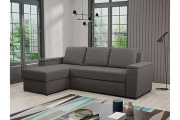 Herosa 3-sits Bäddsoffa med Divan med Förvaring - Mörkgrå - Möbler - Soffa - Bäddsoffa - Bäddsoffa divan