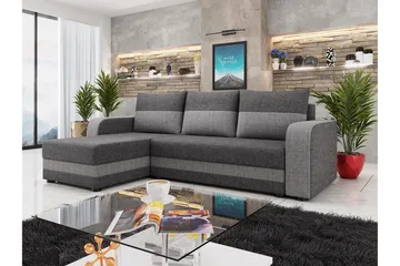 Hewlet 3-sits Divanbäddsoffa Vänster - Grå - Möbler - Soffa - Bäddsoffa - Bäddsoffa divan